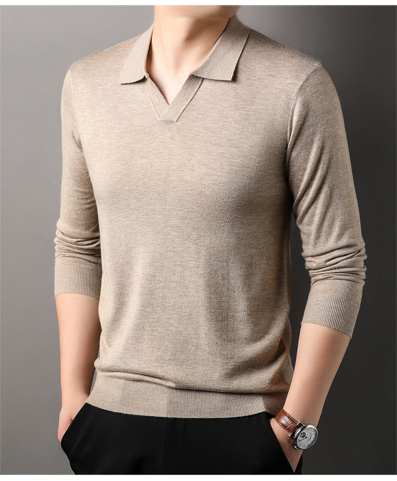 Benjamin | Men's Long Sleeve V-Neck Polo Shirt
